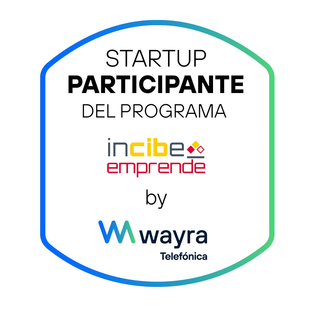 Sello de Startup Participante del programa INCIBE Emprende by Wayra Telefónica